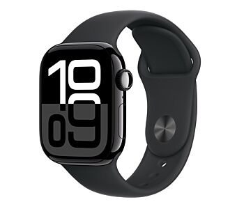 Pametna ura Apple Watch Series 10 GPS 42mm Jet Black Aluminium Case - Black Sport Band - S/M (mwwe3qh/a)