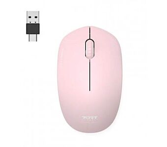 Brezžična miška PORT WL USB-A/USB-C roza (900541)